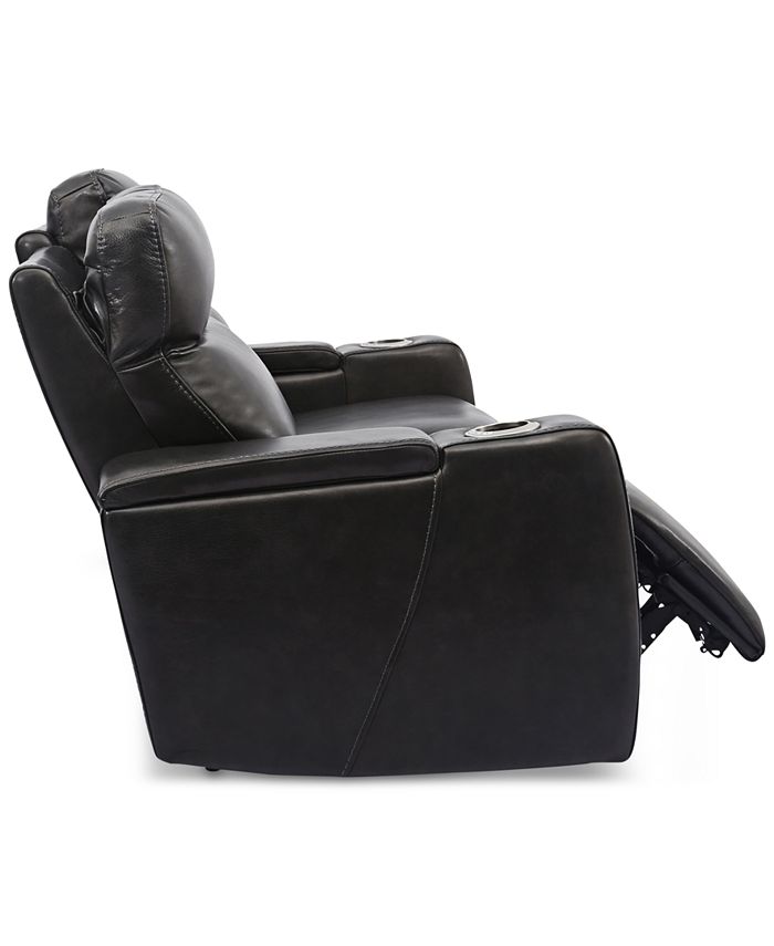 Furniture CLOSEOUT! Oaklyn 61" Leather Loveseat With Power Recliners