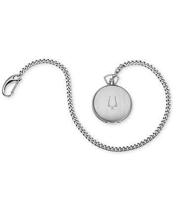 Bulova men's stainless discount steel pocket watch