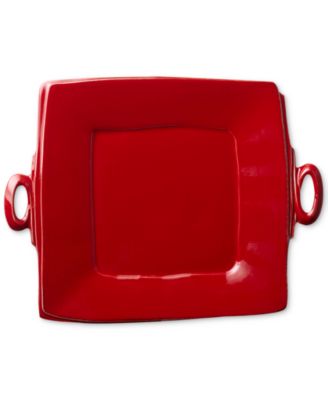 Lastra Red Collection Square Handled Platter