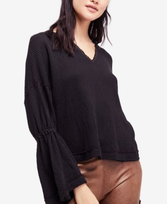 Free People - Cotton Dahlia Bell-Sleeve Thermal Top