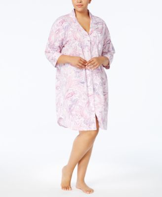 Lauren Ralph Lauren - Plus Size Printed Cotton Knit Sleepshirt