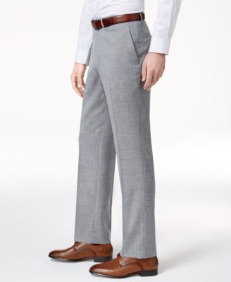 Kenneth Cole Reaction Men's Slim-Fit Light-Gray Sharkskin Techni-Cole Suit