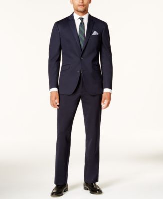 Kenneth Cole Reaction Men's Slim-Fit Navy Knit Ready Flex Suit - Macy's