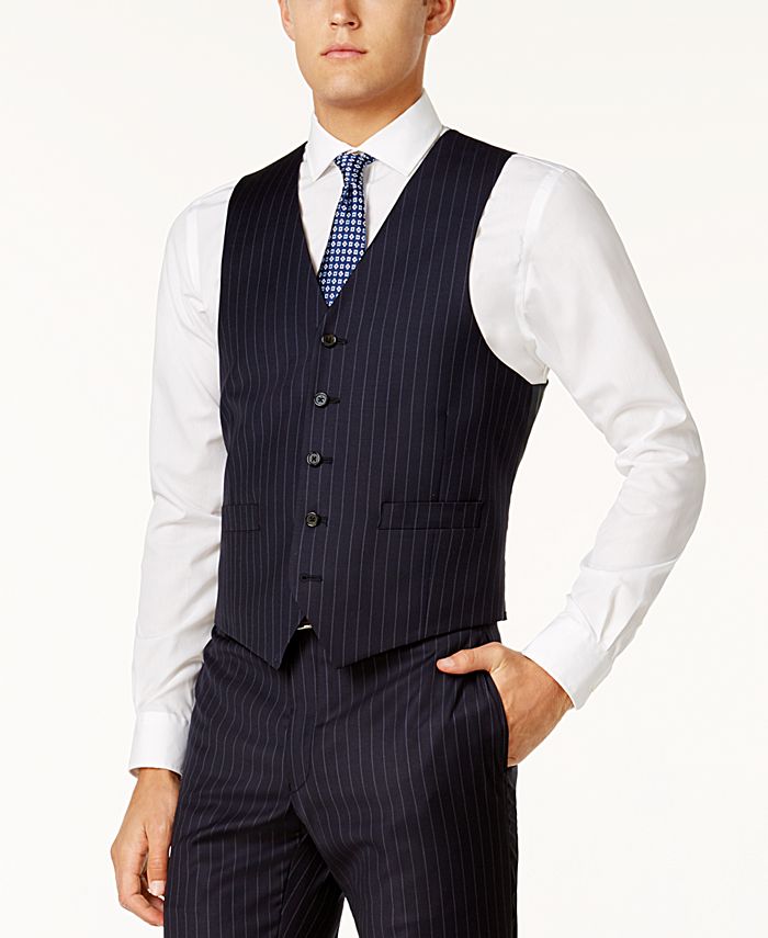 Lauren Ralph Lauren Men's ClassicFit Dark Blue Pinstripe Ultraflex