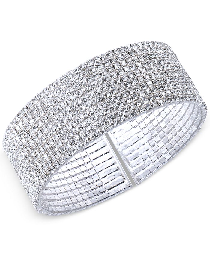 SAINT LAURENT Silver-tone crystal bracelet