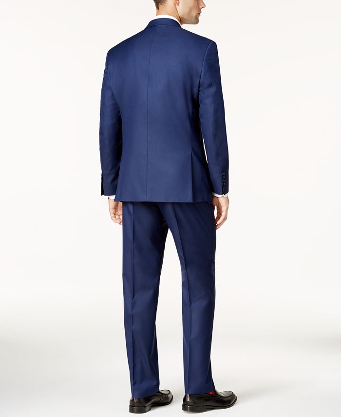 Marc New York by Andrew Marc Men's Classic-Fit Blue Sheen Vested Suit ...