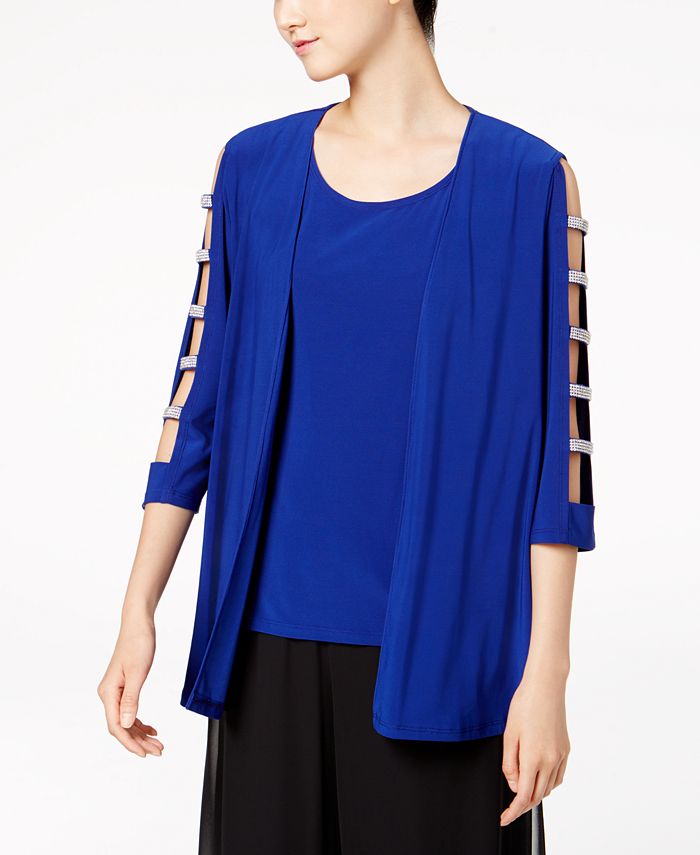 MSK RhinestoneEmbellished Jacket & Shell Macy's