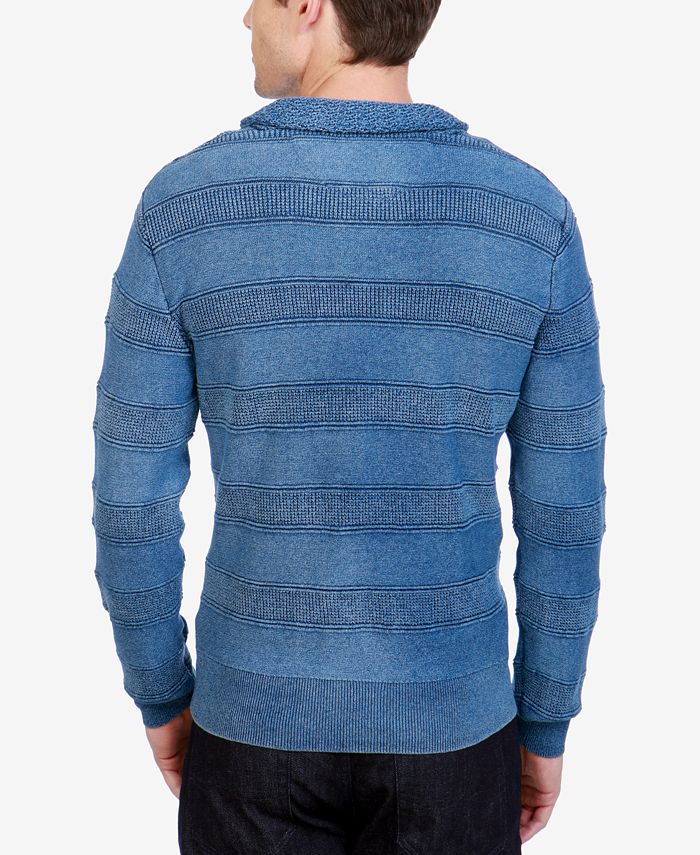 Lucky Brand Men's Textured Stripe Pullover Sweater - Macy's