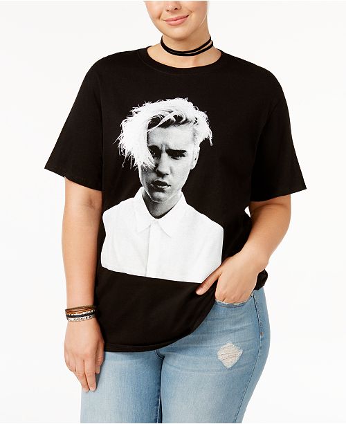 Bravado Trendy Plus Size Justin Bieber Purpose Tour T Shirt
