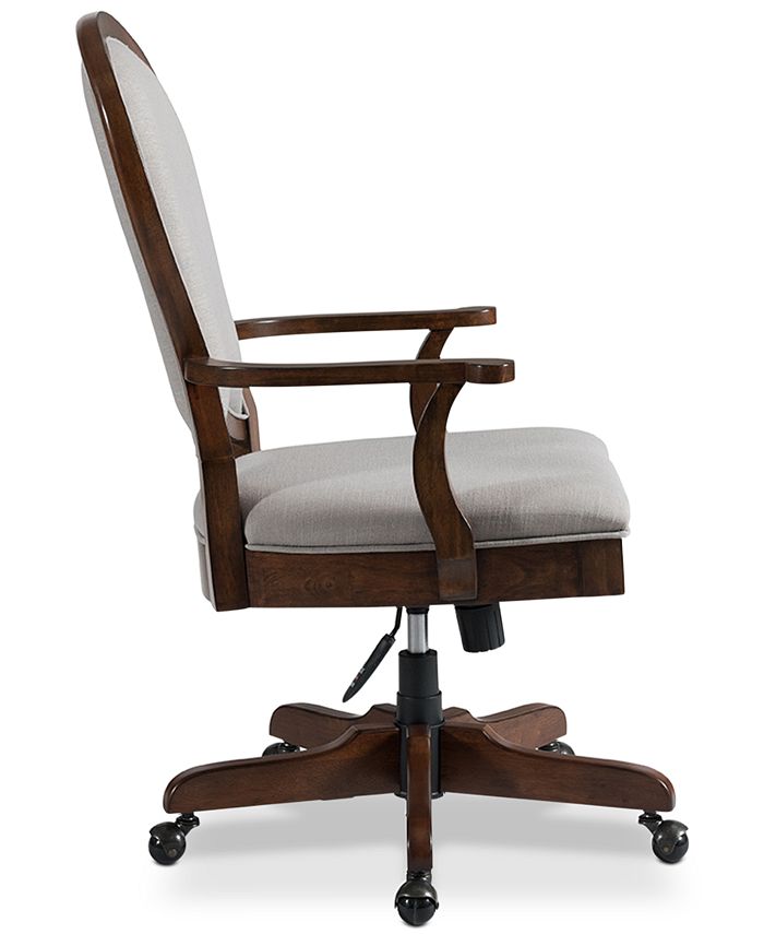 Furniture Clinton Hill Cherry Home Office Round Back Upholstered Desk