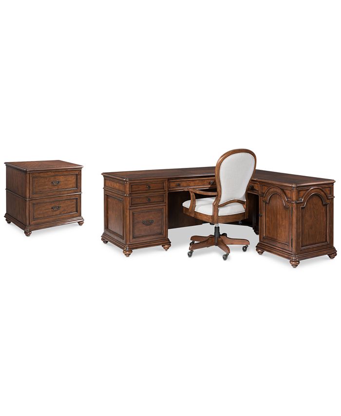 Furniture Clinton Hill Cherry Home Office Furniture, 3Pc. Set (L