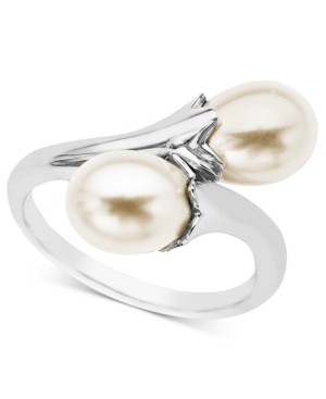 image of Cultured Freshwater Pearl Wrap Ring Set in Sterling Silver