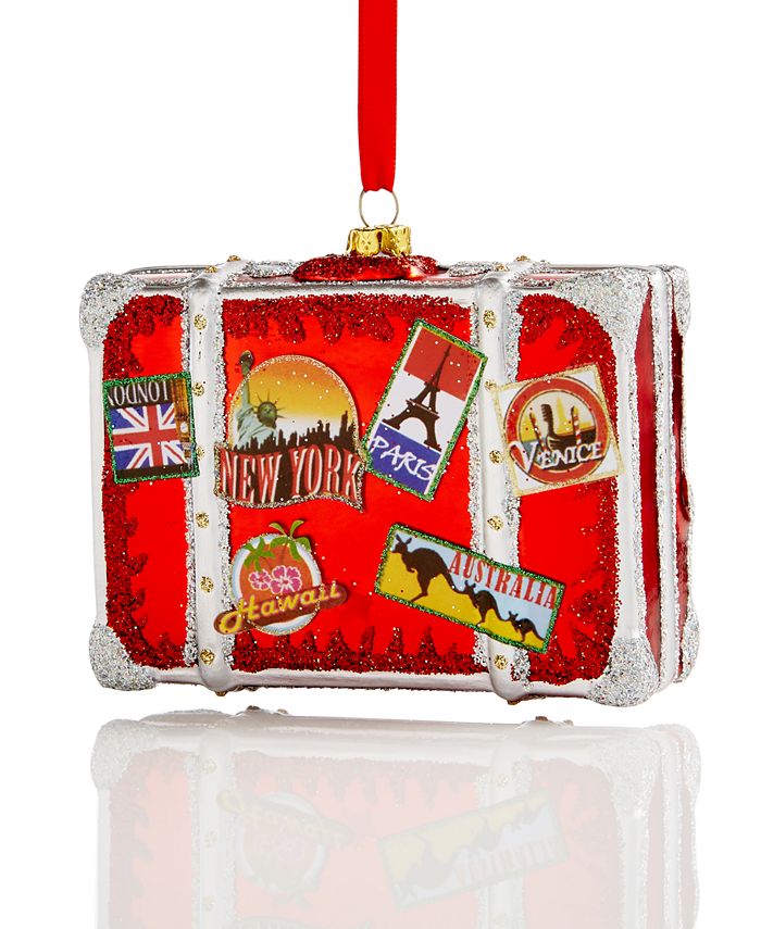 Holiday Lane World Traveler Suitcase Ornament Created for Macy's Macy's
