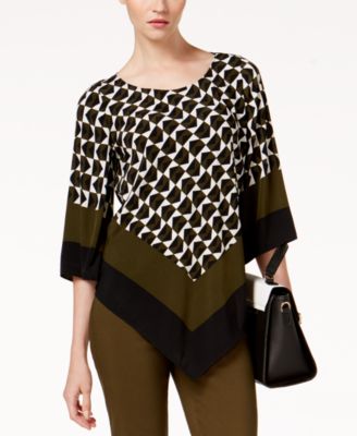 Alfani - Petite V-Hem Top