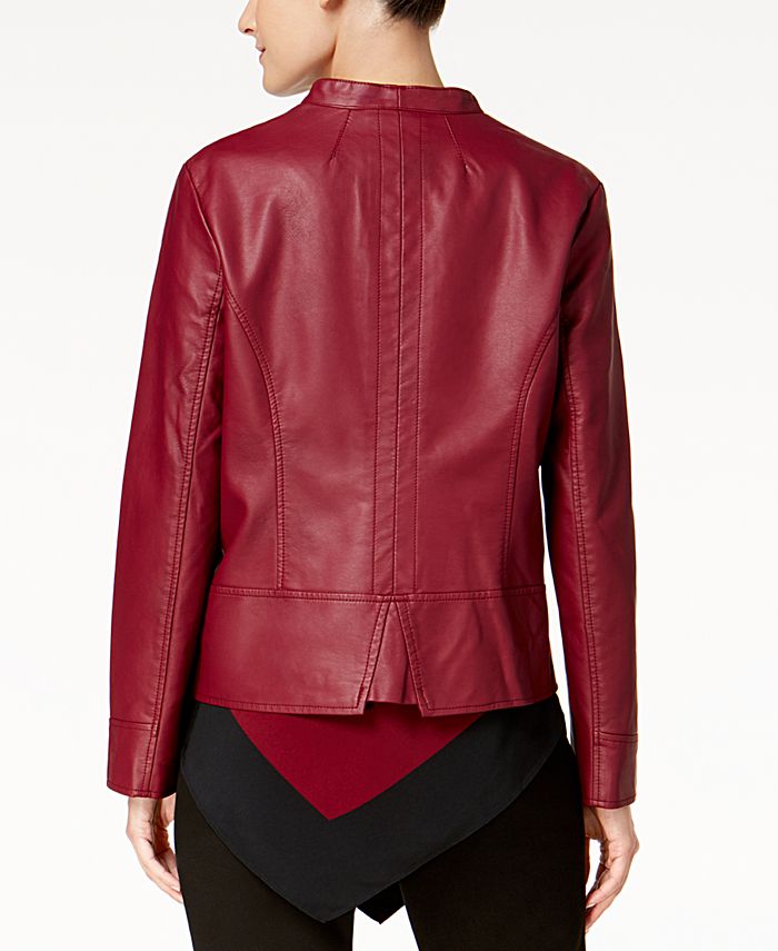 Alfani Petite Faux-Leather Jacket, Created for Macy's & Reviews ...