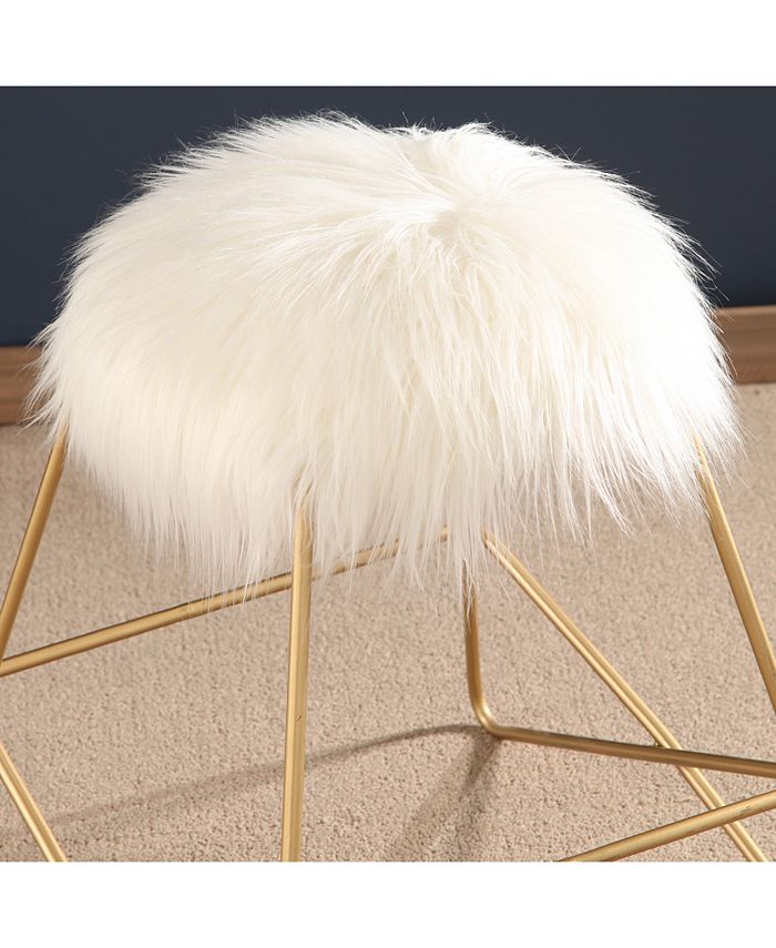 Abbyson Living Gisele Faux Fur Vanity Stool Macy's