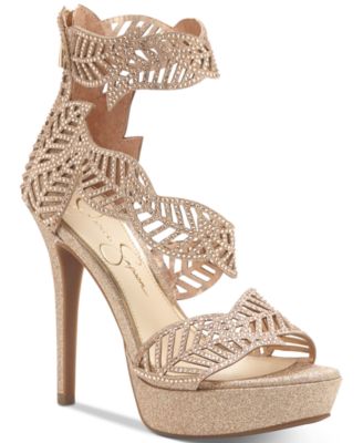 jessica simpson gold platform heels