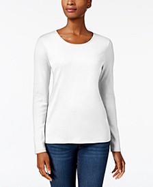 Pima Cotton Long-Sleeve Top, Created for Macy's