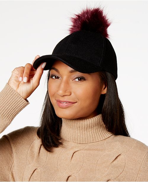 INC International Concepts I.N.C. Interchangeable Pom Pom Baseball Cap