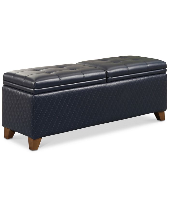 Furniture Mason Quilted Storage Ottoman, Quick Ship Macy's