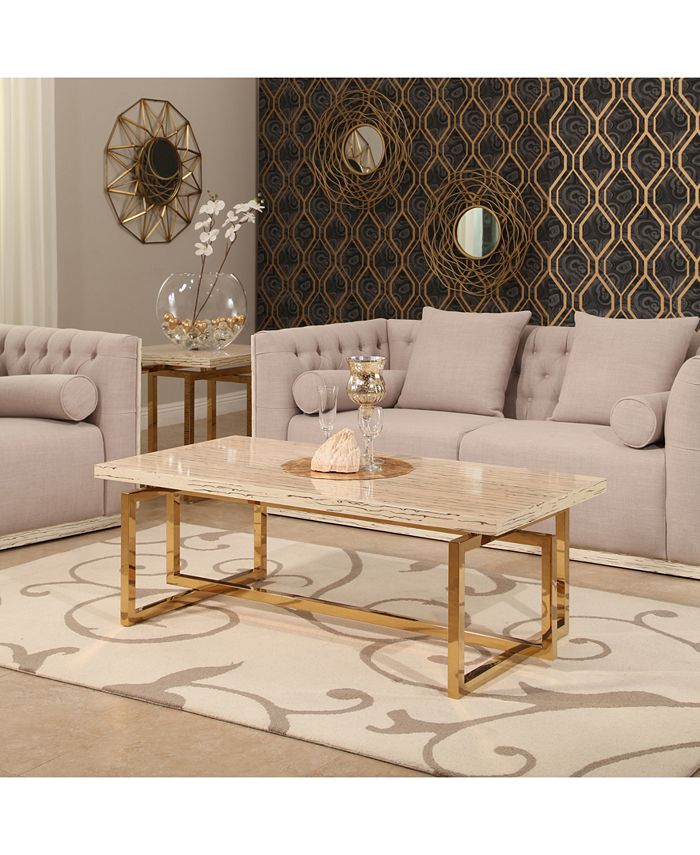 Abbyson Living Corinne Stainless Steel Coffee Table, Quick Ship Macy's