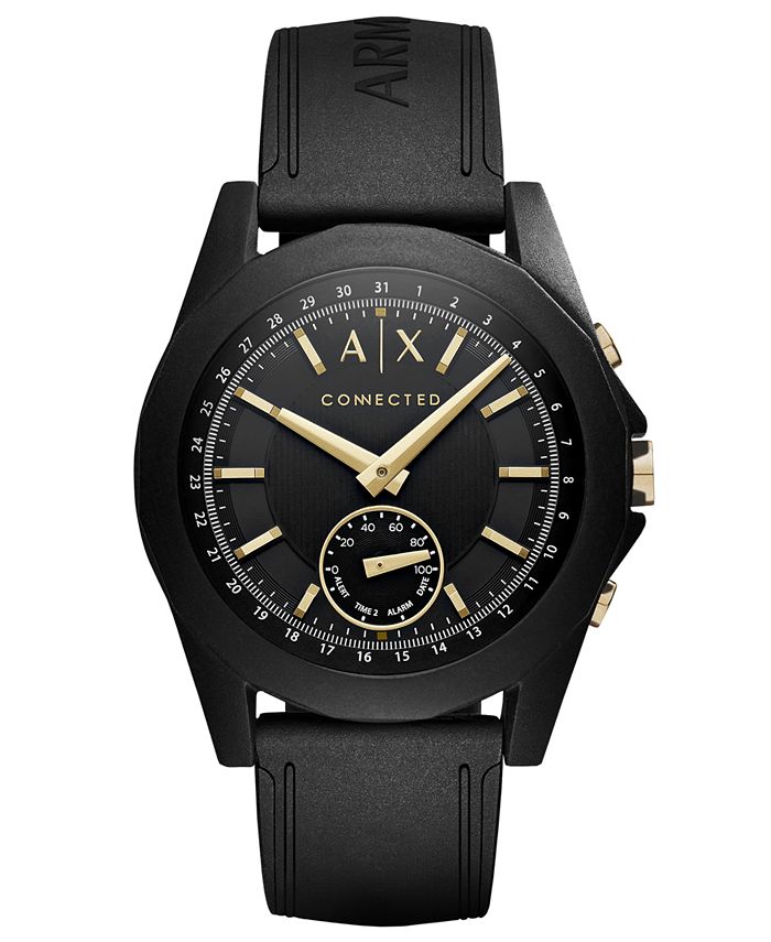 Armani exchange connected on sale black silicone hybrid smartwatch