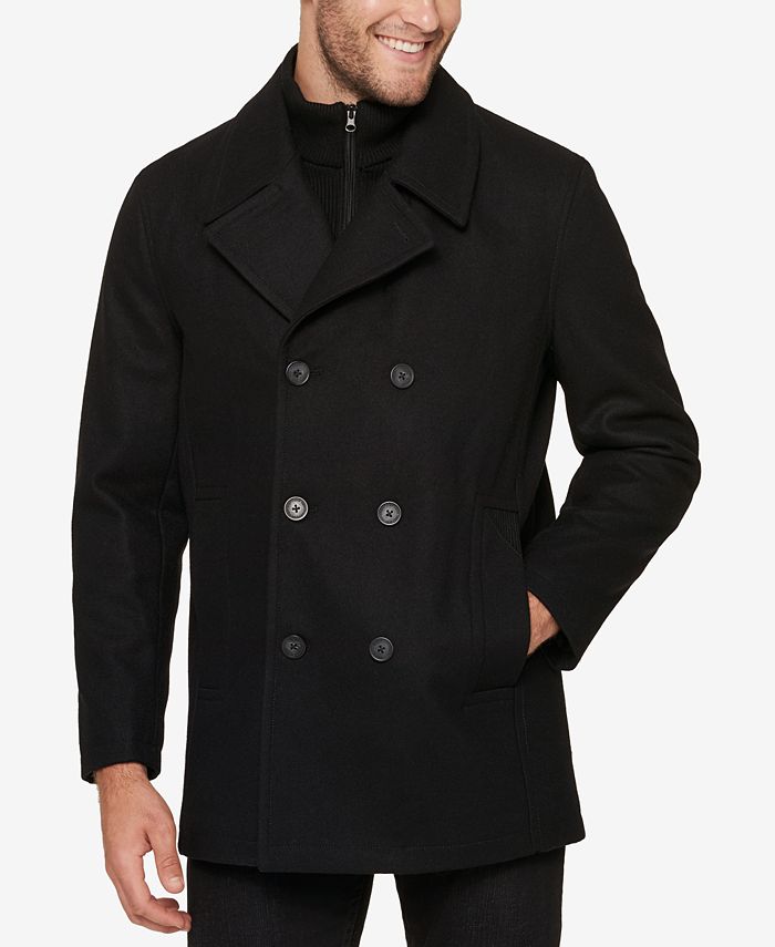 Marc New York Men's Pea Coat with Rib Knit Inset & Reviews - Coats &  Jackets - Men - Macy's