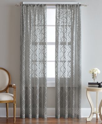 Chf Lyric Ogee Sheer Curtain Collection In Grey