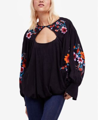 Free People - Lita Embroidered Cutout Top