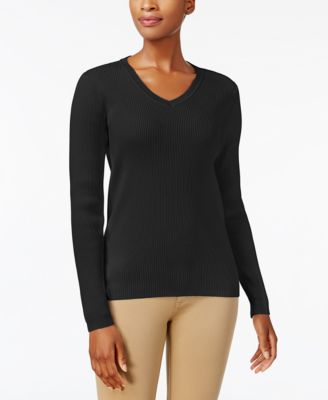 Karen Scott - Cotton V-Neck Sweater