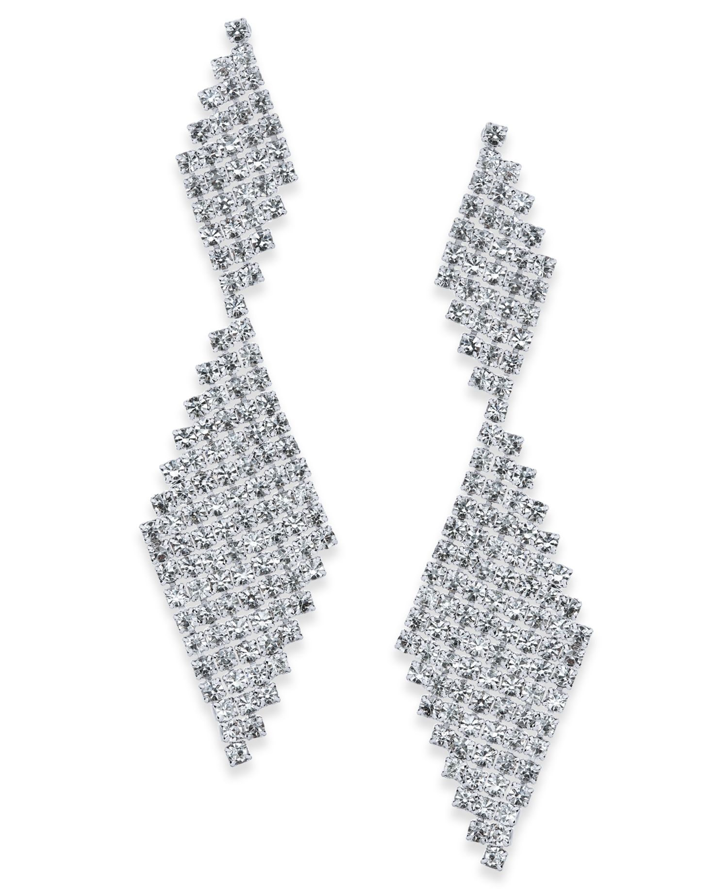 Silver-Tone Cup Chain Kite Earrings