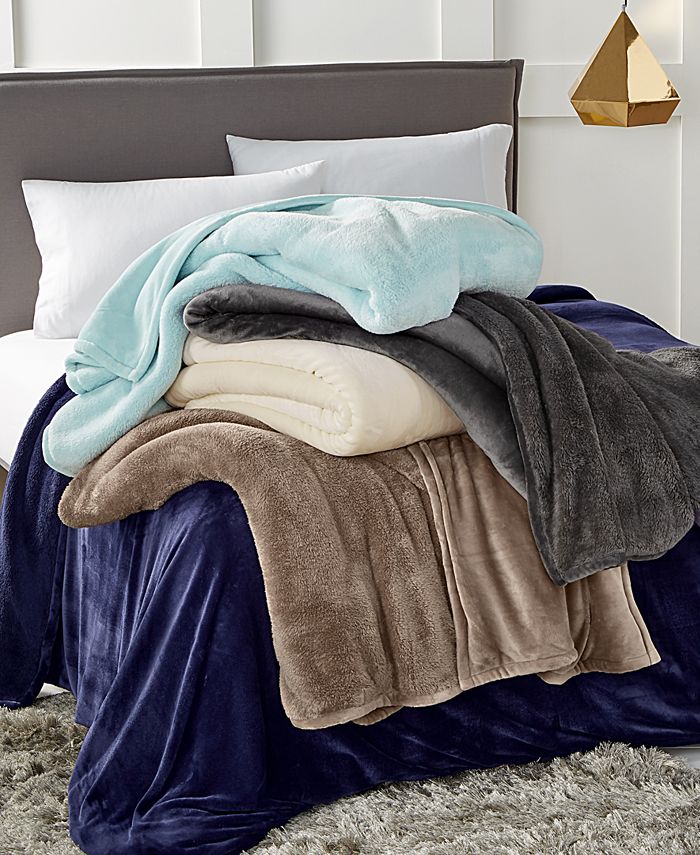 Berkshire LAST ACT! Blanket® Luxe Reversible Plush King Blanket Macy's
