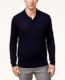 Men's Merino Wool Blend Polo Sweater, Created for Macy's 