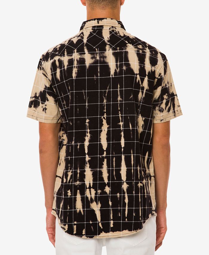 Jaywalker Men's Bleached Grid-Pattern Shirt - Macy's