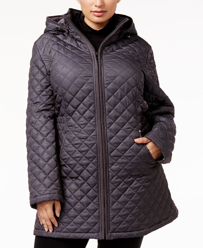 Laundry by Shelli Segal Plus Size Hooded Quilted Puffer Coat Macy's
