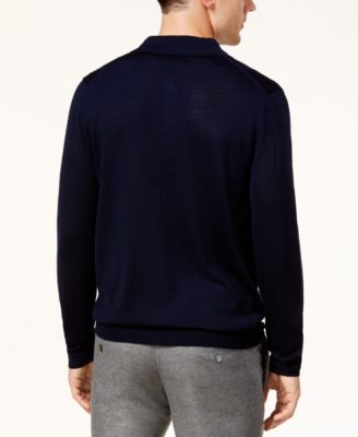 Men's Merino Wool Blend Polo Sweater, Created for Macy's 