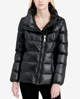 Calvin Klein Asymmetrical-Zipper Puffer Coat - Coats - Women - Macy's
