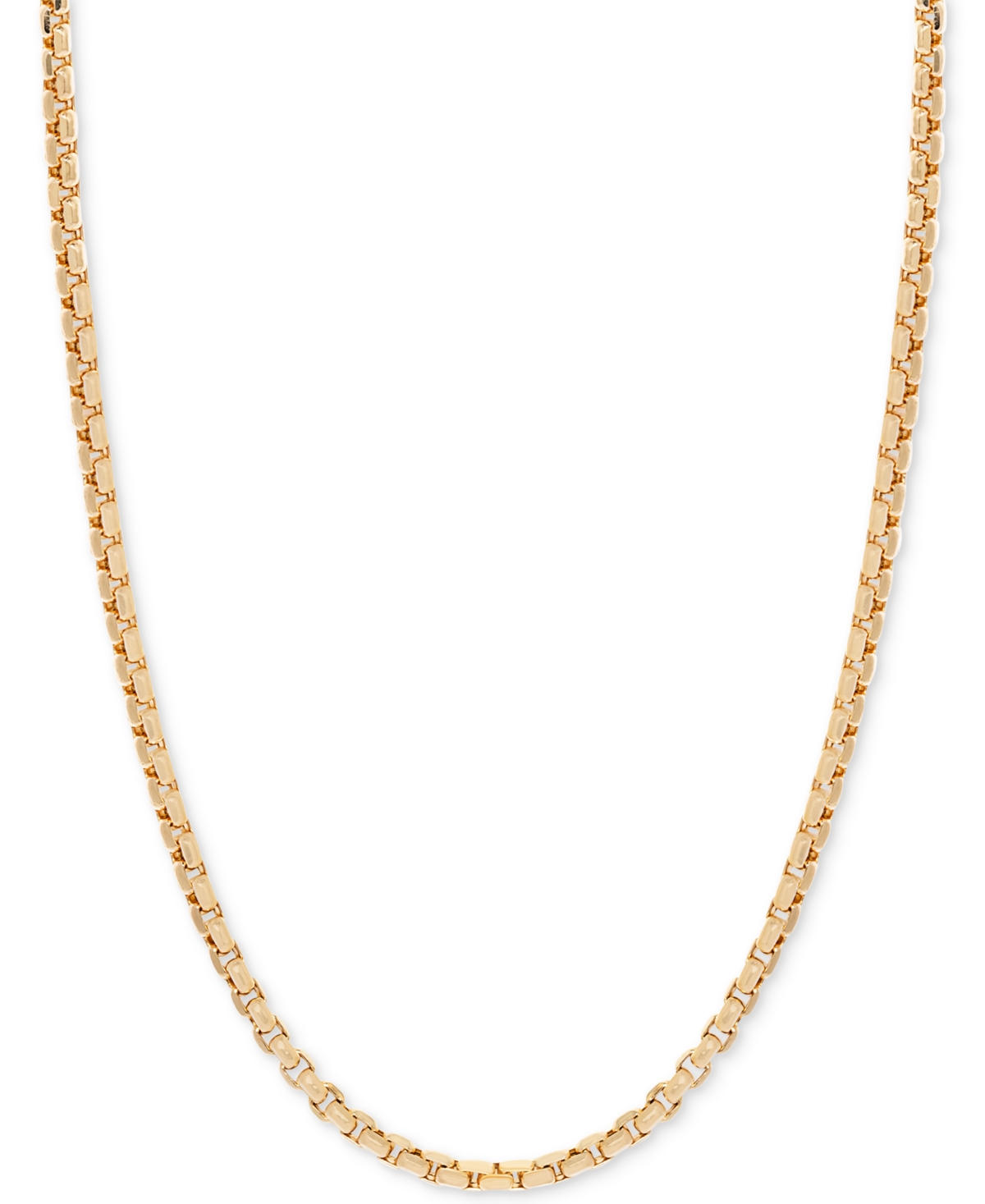 24" Round Box Link Chain Necklace (1-1/2mm) in 14k Gold - Yellow Gold