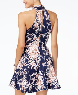 crochet trim fit and flare dress