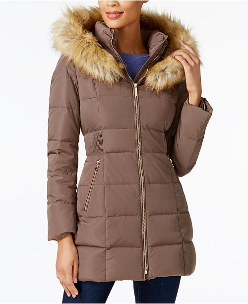 Ivanka Trump Faux Fur Trim Hooded Down Puffer Coat Reviews