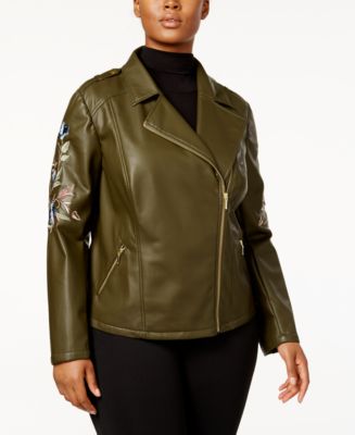 INC International Concepts INC Plus Size Faux-Leather Peplum Jacket,  Created for Macy's - Macy's