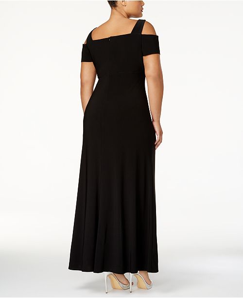 cold shoulder keyhole gown