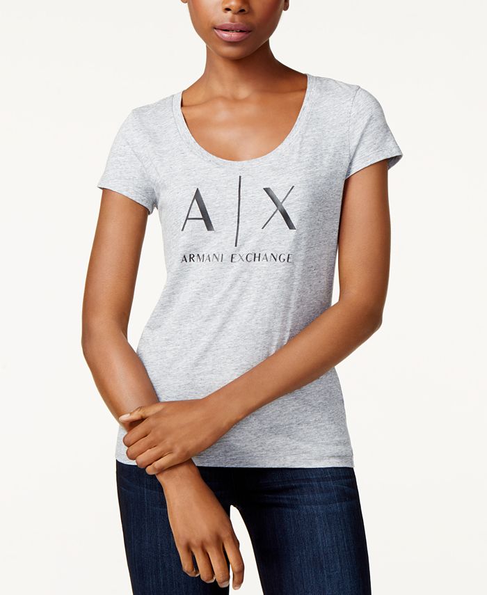 Armani Exchange Logo T-Shirt Reviews - Tops - Women - Macy's