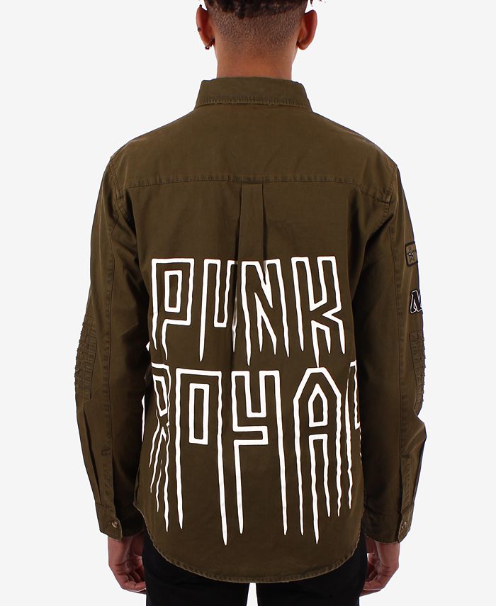 Punk Royal Men's Graphic Print Patch Shirt & Reviews - Casual Button ...