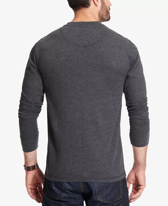 Men's Long Sleeve Brushed Jersey Henley T-shirt - thumbnail 5