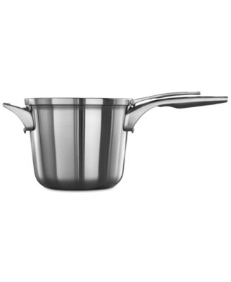 Calphalon - Premier Space-Saving Stainless Steel 4.5-Qt. Saucepan & Lid