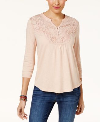 Style & Co - Embroidered Illusion Henley