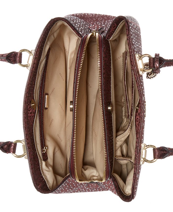 Sac à Main GUESS Halley Small - Bordeaux Foncé - Satchel Girlfriend Neuf Avec étiquettes