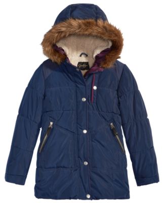 Jessica Simpson Hooded Expedition Parka with Faux Fur Trim Big Girls Macy s