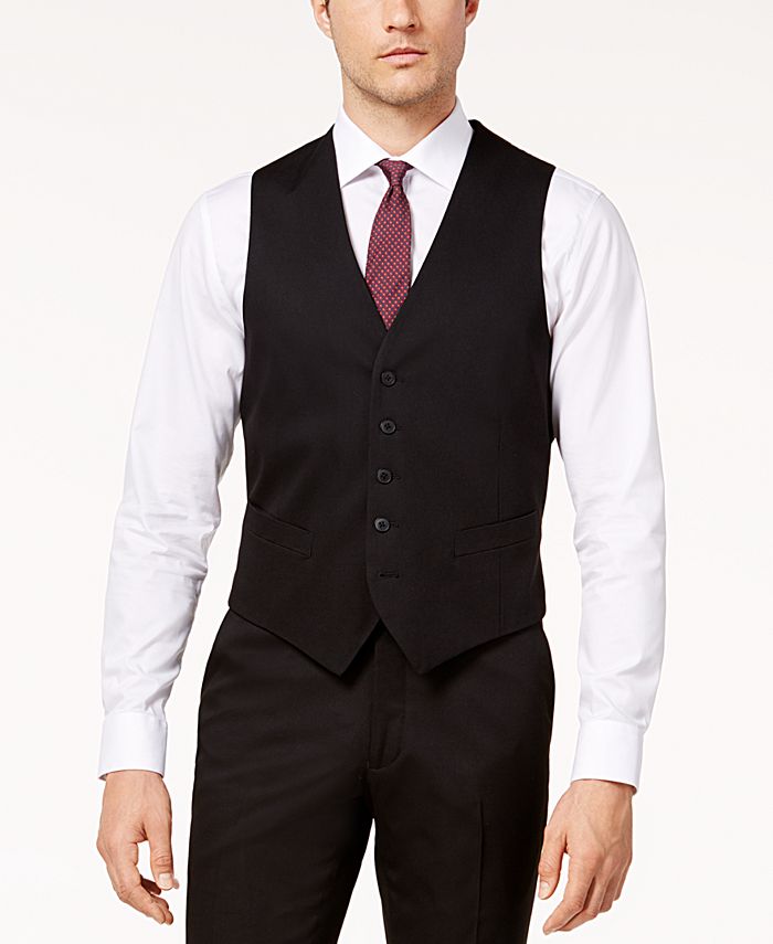 Perry Ellis Men's Slim-Fit Black Vested Stretch Suit - Macy's